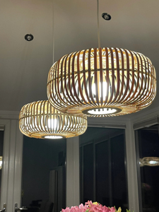 Handmade Bamboo Low Dome Lampshade Sustainable Pendant Light Shade Eco Friendly Woven <b>Ceiling</b> Lamp OEM Supplier Vietnam - Product Image 6