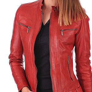 Chaqueta de Cuero de Alta Calidad 2025, Transpirable, Personalizada, de Excelente Calidad, Diseño Superior, Chaqueta de Cuero para Mujer - Product Image 1