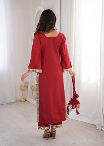Salwar Kameez de crepé para mujer, de Dhwaja Export, con encaje de espejo real, estilo moderno, de secado rápido, para bodas y ocasiones especiales. - Product Image 5
