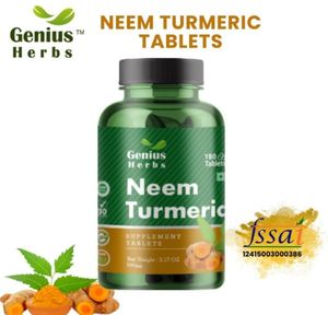 Comprimés de Neem et Curcuma Clean Label – Sans Remplisseurs Artificiels, Extrait Pur d'Herbes pour une Qualité Holistique et un Goût Authentique Exceptionnel - Product Image 1