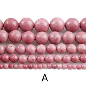 Perles en vrac de rhodonite rose naturelle, certifiées IGI, tendance, pour la fabrication de bijoux, bracelets, colliers, accessoires de charme DIY - Product Image 4