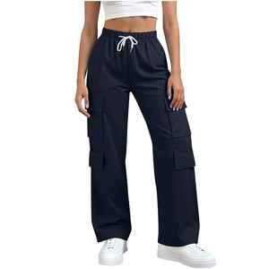 Nouveauté : Pantalon cargo pour femme, coupe ample, style streetwear décontracté, taille haute, multi-poches, pour filles et femmes - Product Image 2