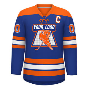 Jersey de Hockey sobre Hielo Personalizable, Ropa de Equipo, Color Personalizado, Cuello en V con Rayas, Letras y Números Cosidos, Diseño de Logotipo, Jersey de Hockey sobre Hielo para Adultos - Product Image 5