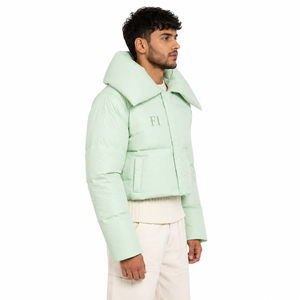 Cropped Puffer Men's <b>Jackets</b> Wholesale Quilted Padded Winter Outerwear Custom OEM Manufacturer Bulk Supply Casual Fashion <b>Jacket</b> - Product Image 4