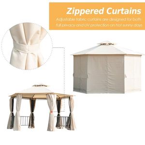 Gazebo e Pergola da Giardino Beige 13ft X 13ft - Product Image 6