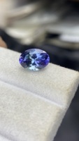 Tanzanite naturelle certifiée non chauffée, taille ovale, couleur excellente, zoïsite naturelle, 3,05 carats, nette à la loupe