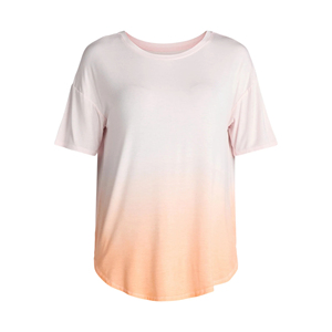 เสื้อยืดโอเวอร์ไซส์ทรงหลวม คอโอ แขนสั้น สีชมพูไล่เฉด ผ้าถัก สำหรับผู้หญิง สไตล์ลำลอง ใส่ได้ทั้งฤดูใบไม้ผลิและฤดูร้อน รับผลิตแบบ ODM OEM - Product Image 2