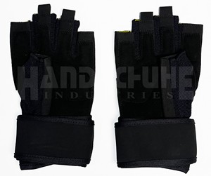 Gants de musculation unisexes en PU à demi-doigts, rembourrés, avec sangle de poignet réglable et fermeture à boucle, pour une adhérence durable, entraînement et fitness - Product Image 2