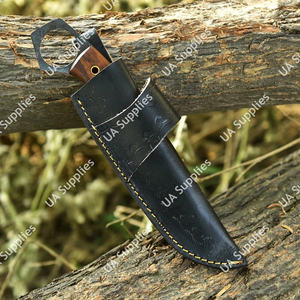Couteau de chasse et de camping en acier au carbone 1095 forgé à la main, avec trou pour le doigt biseauté, manche en bois de rose, fabrication artisanale, tactique, de survie, OEM - Product Image 6
