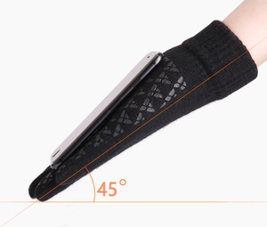 Gants d'hiver antidérapants personnalisés avec logo, points antidérapants, compatibles écran tactile, respirants, à doigts complets, unis - Product Image 2