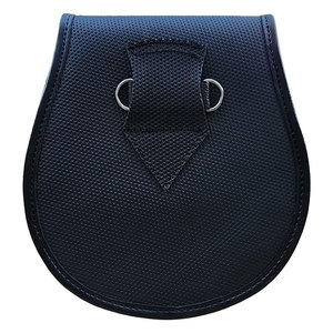 Sporran semi-formel fait main en cuir véritable, motif drapeau écossais, avec emblème de chardon sur la rabatte, accessoires Highland - Product Image 2