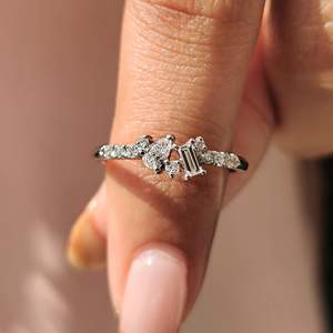 Mixed Cut Moissanite <b>Diamond</b> <b>Ring</b> for Women - Product Image 1