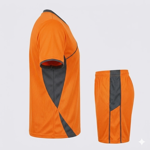 Custom Printed V-Neck Football Jersey Set Breathable Quick Dry 100% Polyester Soccer Kit for Men OEM Wholesale Factory Supplier - Product Image 2