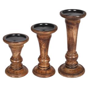 Support de bougie en bois, finition rustique, décoration minimaliste pour la maison, centre de table de mariage, support décoratif - Product Image 1