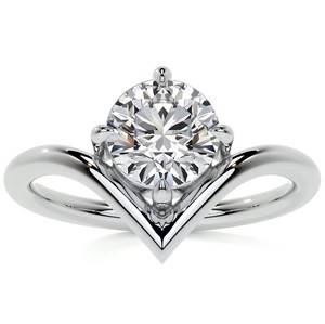 Round Cut <b>Solitaire</b> Moissanite <b>Ring</b> 925 Sterling <b>Silver</b> White Gold Plated Luxury Engagement Wedding Promise Bridal <b>Ring</b> - Product Image 1