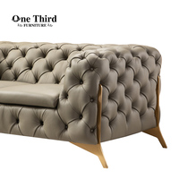 Meubles de luxe Cloud Canapés modulaires en cuir pour hôtels Canapés au design moelleux Style européen