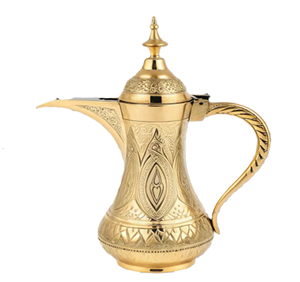 Vintage copper <b>Arabic</b> Dallah pot featuring a charming bird finial and classic engravings. Available at wholesale price. - Product Image 4