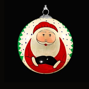 <b>Hand</b> Painted Paper Christmas Ball <b>Ornament</b> Santa Claus Design Classic Style Floral Hanging Decoration Eco-Friendly - Product Image 1