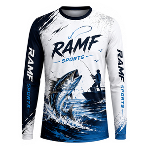 เสื้อเจอร์ซีย์ตกปลาแขนยาวแบบสั่งทำพิเศษ ป้องกันแสงแดด UPF 50+ พร้อมลายพิมพ์แบบ Sublimation ออกแบบเองได้ ขายส่ง - Product Image 1