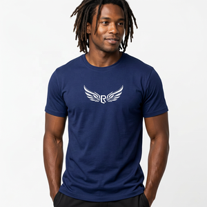 <b>Men's</b> Solid <b>Navy</b> <b>Blue</b> O-Neck Short Sleeve Cotton <b>T</b>-<b>Shirt</b> Regular Fit Casual Jersey Knit Plain Dyed - Product Image 6