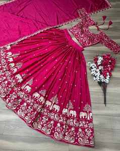 ชุดเลเฮนกา โจลี ผ้าทาฟต้า ดีไซน์ทันสมัย ปักลายใหม่ หลายสี ซักได้ เหมาะสำหรับงานแต่งงาน สไตล์อินเดีย 75246 - Product Image 2
