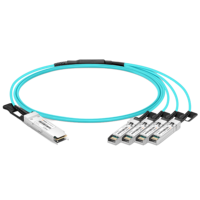 Kabel Breakout Serat Optik Aktif 100G QSFP28 ke 4x 25G SFP28 (1m-50m)