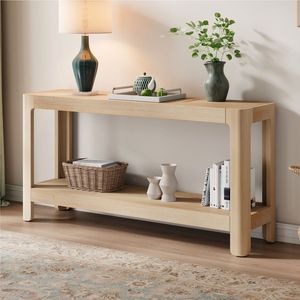 Mirod Elegante Tavolo Console Minimalista Moderno Stile Fattoria in Legno Impiallacciato Premium con Angoli Arrotondati - Product Image 1
