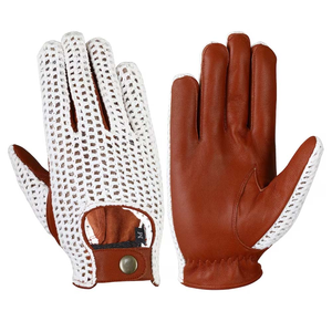 Guantes de Motocicleta para Hombre de Piel de Oveja con Forro Térmico Ecológico y Pantalla Táctil Marrón Baratos de la Marca Wolson Industry - Product Image 1
