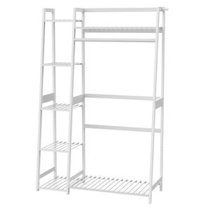 Organizzatore per Armadio Autoportante in Bambù, Appendiabiti con Ripiani per Vestiti, per Soggiorno, Camera da Letto o Ingresso - Product Image 1