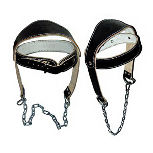 Genuine <b>Leather</b> Head <b>Harness</b> Neck Trainer for Bodybuilding Strength Powerlifting Gear with Heavy Duty Steel Chain - Product Image 6