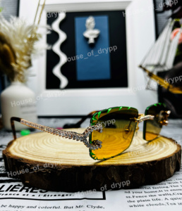 Gafas de Sol Redondas con Incrustaciones de Diamantes Moissanite, Estilo Hip Hop, Lujosas, Brillantes, Corte Brillante - Product Image 3