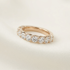 Rizta Jewel Platinum,14kt White Gold & 925Silver Lab Grown Diamond Half Eternity Engagement <b>Couple</b> Bend - Product Image 3