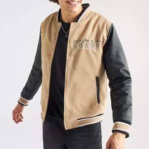 Custom <b>Lakers</b> <b>Jacket</b> Men Varsity <b>Jacket</b> with Leather Sleeves Winter Autumn Letterman <b>Jacket</b> Embroidery Patch Logo Ready OEM/ODM - Product Image 2