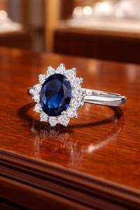 Bague de Fiançailles et de Mariage en Argent Sterling 925 avec Saphir Naturel Taille Ovale Certifié IGI, Bague de Promesse pour Femme, Idéale pour Toutes les Occasions - Product Image 2