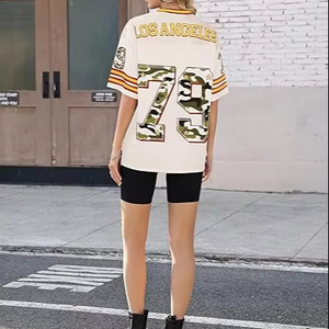 Graphic Mesh Jersey Women Oversized <b>Y2K</b> V Neck Men Streetwear T Shirt Football Style Fashion <b>Top</b> - Product Image 5