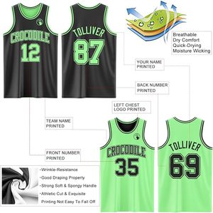 Custom Reversible Basketball Jersey Set Personalized Sleeveless <b>Athletic</b> Team Uniform Tank & Shorts for Men Women Youth - Product Image 2