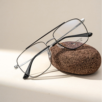 Monturas de Gafas de Diseño de Doble Viga de Lujo Premium, Monturas Ópticas Metálicas, Nuevas Gafas