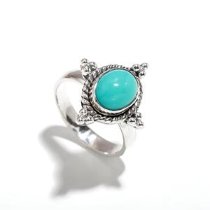 New Arrival Natural Arizona <b>Turquoise</b> 925 Sterling Silver Handcrafted Bohemian Gemstone Navajo Engagement Wedding Fine <b>Ring</b> - Product Image 4