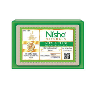 Jabón Corporal Humectante Nisha Neem & Tulsi en Barra de 125g, Sin Parabenos, Vegano, Limpieza Suave para Todo Tipo de Piel, Hombres y Mujeres - Product Image 1