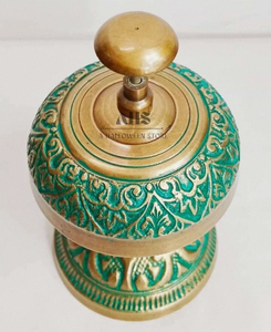 Campana de Escritorio de Latón Antiguo |   Timbre de Llamada para Recepción de Hotel Estilo Vintage - Product Image 3