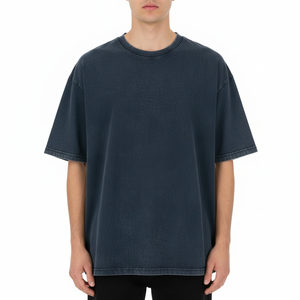 T-shirt en coton délavé pour homme, 230 GSM, coupe classique, col rond, manches courtes, respirant, confortable, usage quotidien, toutes saisons, service OEM - Product Image 2