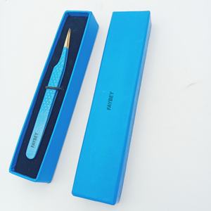 Pinzas de extensión de pestañas de acero inoxidable de Color azul, pinzas de fibra de Punta plateada para extensión de pestañas, Pinzas, herramientas de pestañas - Product Image 2