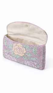 Bolso de Mano de Diseño Clásico con Cuentas, Cuadrado, Floral, de Lujo, con Forro de Nailon y Anillo, para Mujer, Regalo para Bodas y Fiestas - Product Image 4