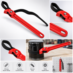 Clé à filtre robuste avec corps en aluminium et sangle en nylon pour filtres à huile, tuyaux, raccords, plomberie et projets de bricolage - Product Image 3