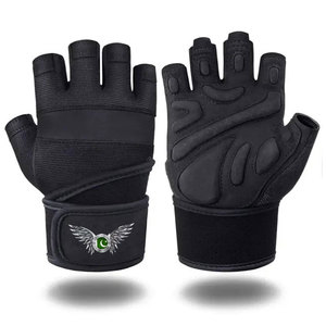 <b>Half</b> Finger Gym Gloves With Adjustable Wrist Strap Non <b>Slip</b> Breathable Gym Gloves for Weight Lifting Unisex Fitness Training - Product Image 1