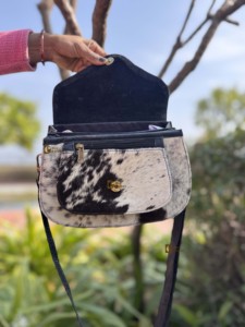 Real Cowhide Genuine Leather Handbag Crossbody <b>Sling</b> <b>Bag</b> Stylish Hot Selling Hair on Hide Fur Shoulder <b>Sling</b> <b>Bag</b> <b>for</b> <b>Women</b> - Product Image 3