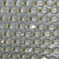 Perles de guérison en quartz naturel authentique, rondes, taillées en forme de gâteau, à facettes, pour la fabrication de bijoux - Vente en gros à chaud