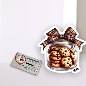 Customized <b>Cookie</b> <b>Jar</b> With Bow And Chocolate Chip <b>Cookies</b> Acrylic Magnetic Lash Eyelashes Tools Lash Tiles Round Glass - Product Image 2