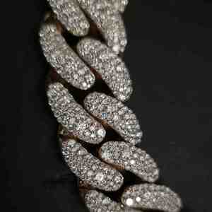 สร้อยคิวบันฮิปฮอปประดับเพชรโมอิสซาไนต์ ขนาด 24 มม. ดีไซน์โมเสคเงินแท้ 925 ประดับเพชรเต็มเส้น สวยหรู เหมาะสำหรับทั้งชายและหญิง เป็นของขวัญสุดพิเศษ - Product Image 4