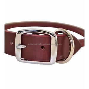 Collar de Perro de Cuero Enrollado Personalizado y Duradero en Cuero Marrón con Acabado Premium, Hebilla y Anillo de Acero Inoxidable con Acabado Niquelado - Product Image 2